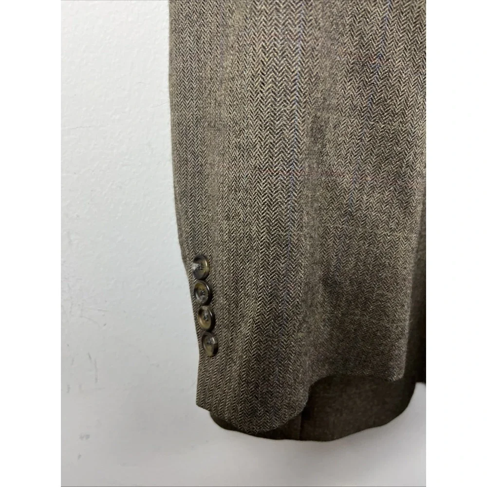 Lauren Ralph Lauren Men's 54L Brown Glen Plaid Wool Blend 2 Button Blazer Jacket